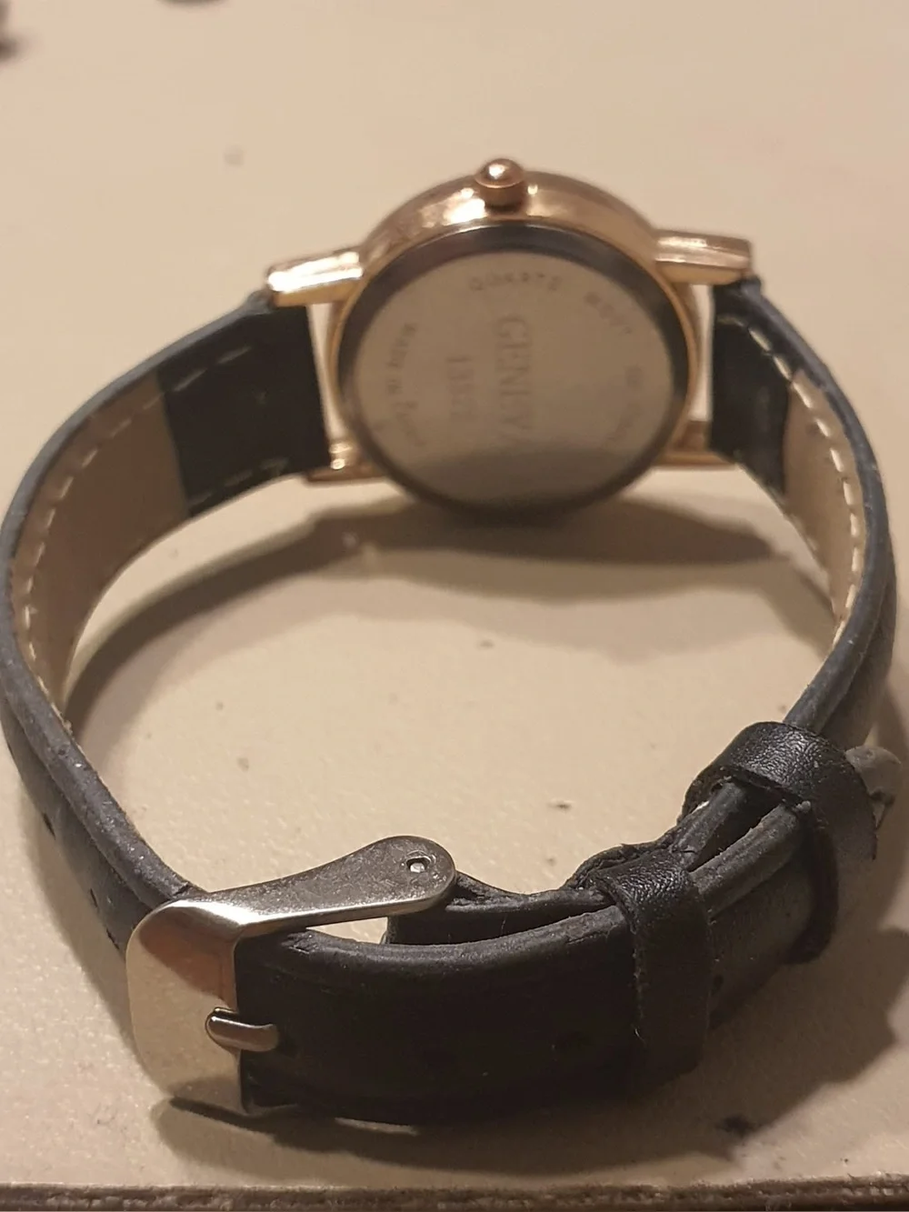 🦋10/$20🦋 Geneva #13372 Goldtone/White Leather Women's Watch